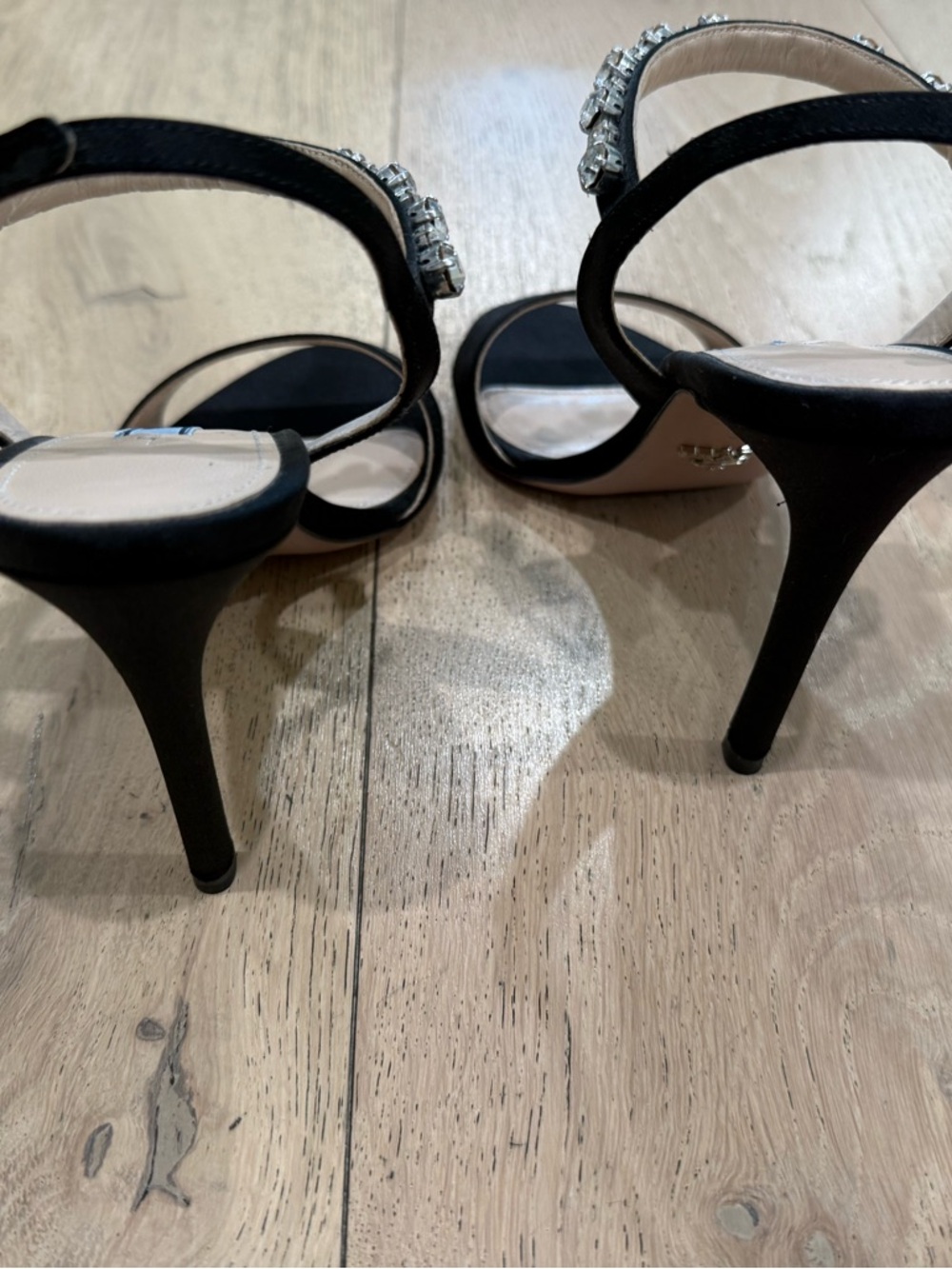 Prada Black Crystal-Embellished Slingback Heels - Picture 3 of 6